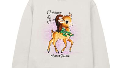'Christmas and chill' sweatshirt, Dh220, Ariana Grande.