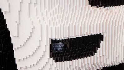 The Lego vehicle is fitted with real lights to make it appear authentic.