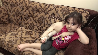 Noor Kais Akeel was injured in an accident during the Eid holiday when an inflated castle collapsed. Jeffrey E Biteng / The National