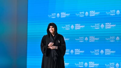 Sheikha Latifa bint Mohammed bin Rashid, Member of Dubai Council, speaks at the summit.
