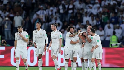 Marcos Llorente of Real Madrid scores against Al Ain in the Fifa Club World Cup final at Zayed Sports City Stadium, Abu Dhabi. Chris Whiteoak / The National
