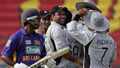 UAE players, here celebrating the dismissal of Sri Lanka's Chamara Silva during the Asia Cup at the Gaddafi Stadium in Lahore in June, could soon be celebrating a large windfall.