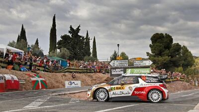 Sheikh Khalid Al Qassimi just missed out on a top 10 finish at Rally Spain, coming in 11th in his Abu Dhabi Citroën DS3. Courtesy World Rally Championship 2013
