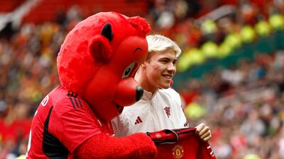 Rasmus Hojlund pat Old Trafford. Reuters