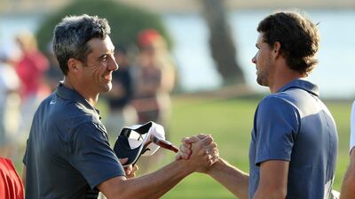 Ross Fisher and Thomas Pieters enjoyed playing together on Saturday at the Abu Dhabi HSBC Championship and they will do it again on Sunday in the final round. Andrew Redington / Getty Images