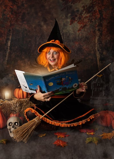 Principal Lisa as the witch from children's book 'Room on the Broom'. Photo: Mina's Kitchen