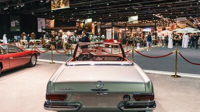 A 1968 Mercedes-Benz 280 SL on display at the opening night of the Dubai International Motor Show. Alex Atack for The National