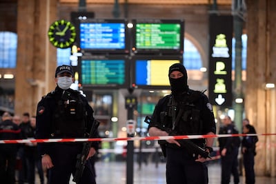 Police cordoned off part of the Gare du Nord following the attack. AFP