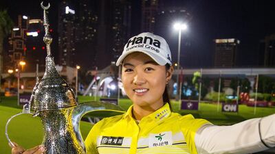 Minjee Lee won the Omega Dubai Moonlight Classic after a play-off. Courtesy Omega Dubai Moonlight Classic