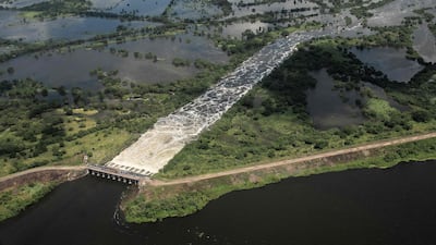 The Cazones River after heavy rain in Poza Rica, Veracruz state, Mexico. AFP