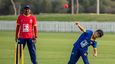 Alastair Cook and Tom Banton oversaw a cricket clinic for kids in Abu Dhabi.