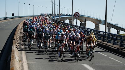 The peloton during Stage 10. Reuters