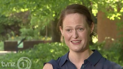 New Zealand nurse Jenny McGee speaks about her efforts to help save coronavirus patient British Prime Minister Boris Johnson. TVNZ via AP