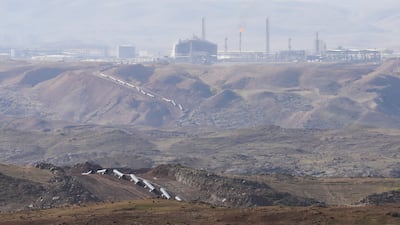 The Khor Mor gasfield in the Kurdistan region of Iraq on Thursday, after it was hit by a rocket attack on Wednesday night. Reuters