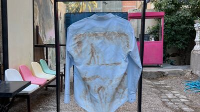 A creative work made by a participant at art therapy workshops run by the Tarkib Organisation for Art and Culture in Baghdad. Photo: Aymen AlAmeri / The National