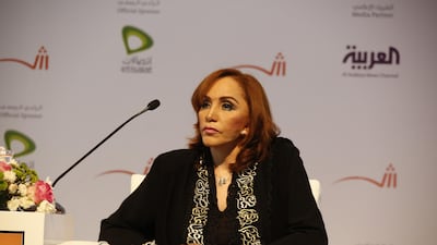 handouts from the sharjah international book fair, 2014. Ahlam Mosteghanemi, is an Algerian writer who has been called "the world's best-known arabophone woman novelist". CREDIT: Courtesy Sharjah International Book Fair