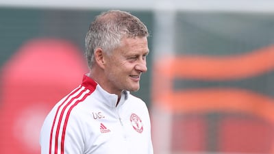 Manager Ole Gunnar Solskjaer of Manchester United in action during a first team training session at Carrington Training Ground in Manchester, England.
