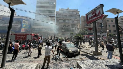 The site of an Israeli airstrike in Beirut’s southern suburbs. The US President said the attack should not have happened. AFP