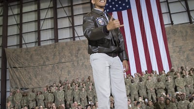 President Barack Obama during a surprise visit to US troops at Bagram Air Field, north of Kabul, on May 25, 2014. AFP