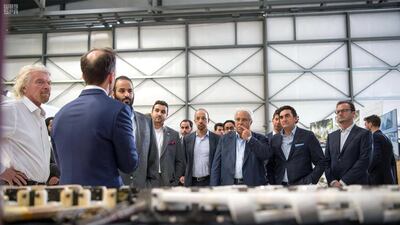 Saudi Arabia's Crown Prince Mohammed bin Salman visits Virgin Galactic in California on April 2, 2018. Photo: Saudi Press Agency