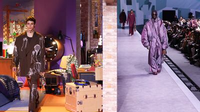 This season, the youthful studio team and guest designer Colm Dillane channelled growing up as members of the first generation raised on super-connectivity. EPA