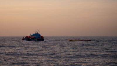Former British lifeboat, the 'Aurora', rescues 80 people from a sinking boat in the Mediterranean Sea. Leon Salner / RESQSHIP