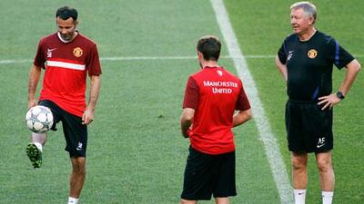 Manager Sir Alex Ferguson, right, and midfielder Ryan Giggs, left, have had long and successful careers at Manchester United.