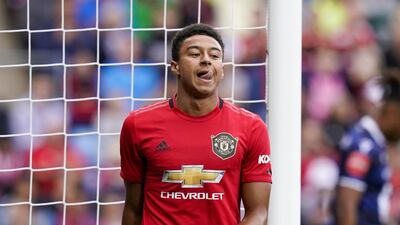 Lingard reacts during Tuesday's friendly clash. Reuters