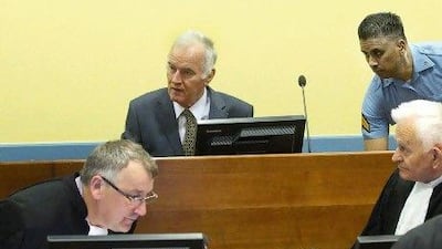Former Bosnian Serb army commander Ratko Mladic attends his trial at the International Criminal Tribunal for the former Yugoslavia (ICTY) at The Hague. REUTERS/Toussaint Kluiters/Pool (