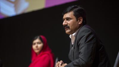 Malala Yousafzai's father, Ziauddin, at the media preview of her film "He Named Me Malala". Mr Yousafzai has called on Pakistanis in the UAE to stand with him for the cause of girls’ education. Reem Mohammed / The National