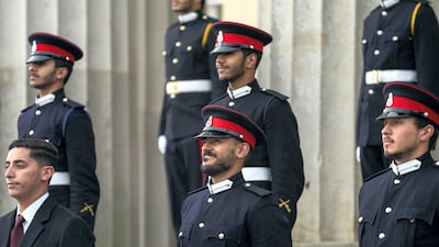 Sheikh Zayed bin Mohamed participates in the Sovereign’s Parade. Rashed Al Mansoori/Ministry of Presidential Affairs