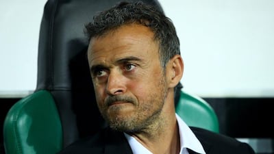 Barcelona manager Luis Enrique looks on before the Champions League match between Borussia Monchengladbach and FC Barcelona. Alex Grimm / Getty Images