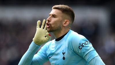 SPURS RATINGS: White’s presence clearly affected him before Arsenal’s two first-half goals from corners but defenders offered him no protection. Toe-poked Saka shot over bar early in second half that would have made it 4-0. Getty Images