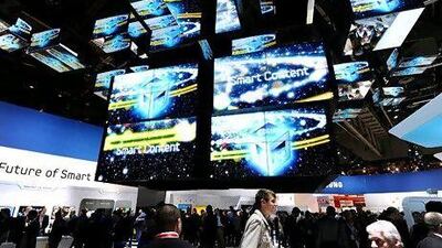 The Samsung Electronics booth at the 2012 International Consumer Electronics Show at the Las Vegas Convention Center. Ethan Miller / Getty Images / AFP