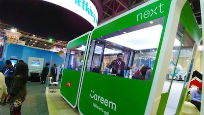 Part of Careem's US$350 million fund-raising drive will go to fund its research and development, one of whose projects is driverless pods, showcased at Gitex 2016. Courtesy Traccs UAE