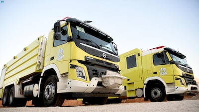 Emergency vehicles in Saudi Arabia. SPA