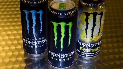 With around 33.81mg of caffeine per 100ml, Monster Energy is slightly stronger than its rival Red Bull, at 32 mg per 100 ml. Karen Bleier / AFP