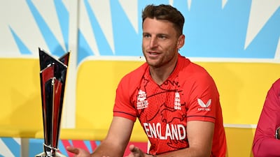 England captain Jos Buttler answers questions at the T20 World Cup press conference in Melbourne on Saturday. AFP