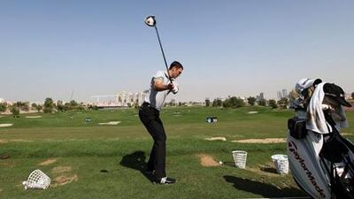 The world No 4, Martin Kaymer, was practising at Jumeirah Golf Estates, Dubai, yesterday.
