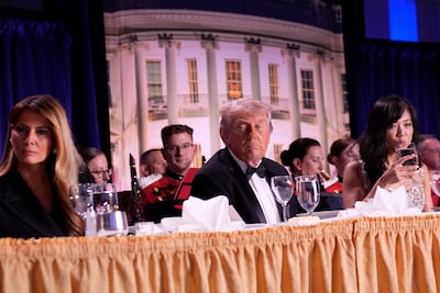 US President Donald Trump and first lady Melania Trump at the White House Correspondents' Association Dinner. EPA