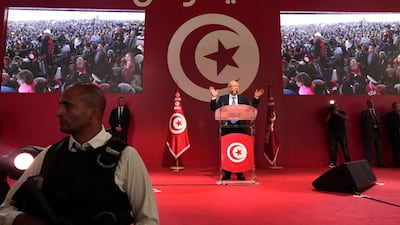 Beji Caid Essebsi, leader of Tunisia’s secular Nidaa Tounes party and presidential candidate, campaigning in Sfax on November 20, 2014. Tunisians head to the polls to vote for their first president since the fall of Zine El Abidine Ben Ali in 2011. Anis Mili/Reuters