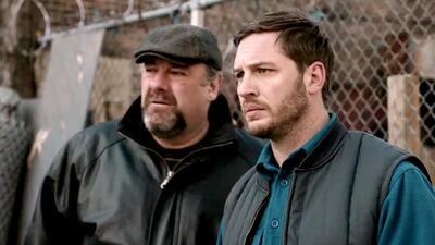 James Gandolfini, left, and Tom Hardy in The Drop. Courtesy 20th Century Fox