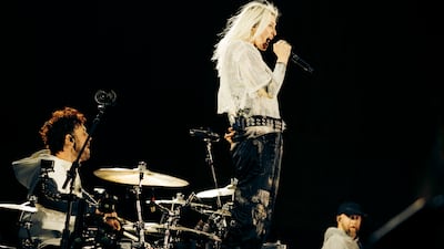 Singer Emily Armstrong performing with Linkin Park