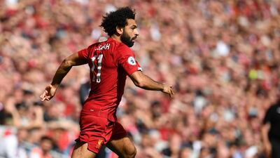 Liverpool's Egyptian midfielder Mohamed Salah controls the ball. AFP
