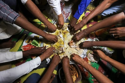 Sudanese gather for iftar, the fast-breaking sunset meal during the month of Ramadan. AFP