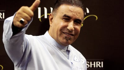 Camilla's robe was created by Saudi designer Yahya Al Bishri, pictured, and is a wool and cashmere blend. AFP