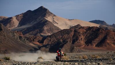 US biker Ricky Brabec on his Honda during the Stage 11. AFP