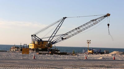Construction work near the Sunset Beach in Dubai. Pawan Singh / The National