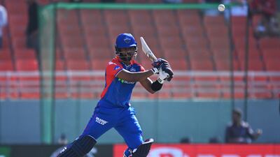 Delhi Capitals' Shai Hope keeps his eye on the ball. AFP