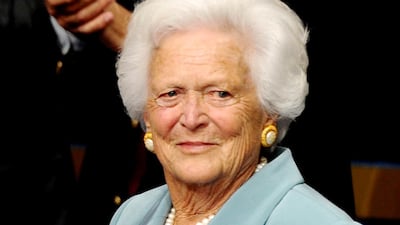 43. Barbara Pierce Bush was the wife of George H W Bush, and also the mother of future president George W Bush. She was First Lady of the US from 1989 to 1993. Getty Images